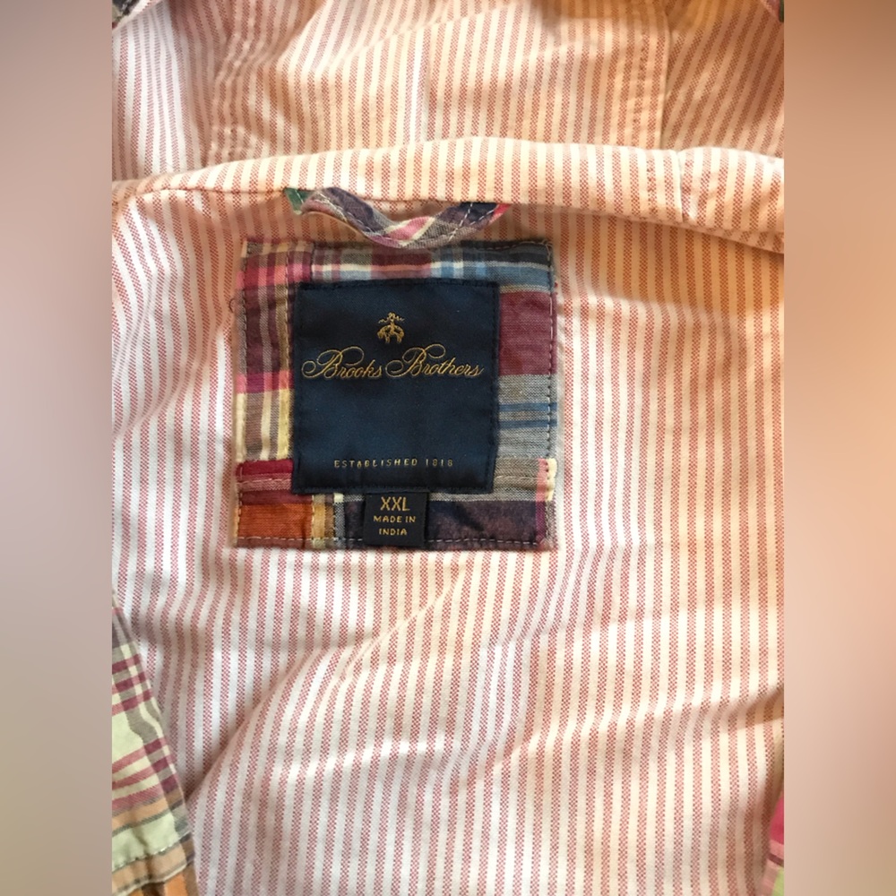 Brooks Brothers Nantucket (Authentic) India Madras Patchwork Plaid Hoodie Jacket - Picture 3 of 15